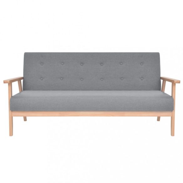 3 személyes világosszürke szövet kanapé