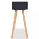 fekete, tömör fenyőfa tálalóasztal 80 x 30 x 72 cm