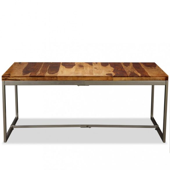 tömör akácfából és acél étkezőasztal 180 cm