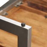 tömör akácfából és acél étkezőasztal 180 cm