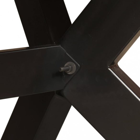 tömör újrahasznosított fa/acél étkezőasztal 180 cm