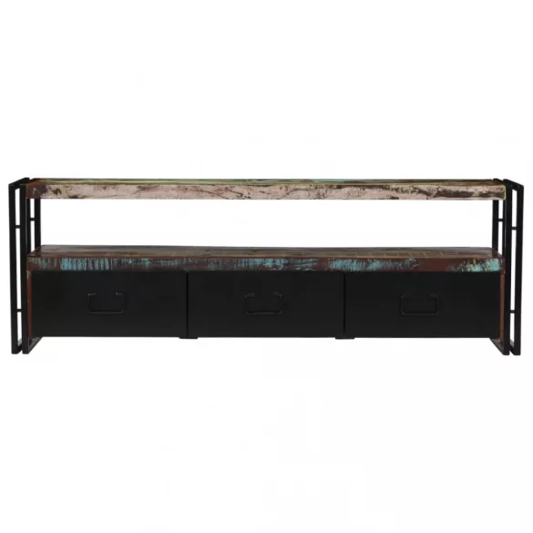 tömör újrahasznosított fa TV-szekrény 120 x 30 x 40 cm