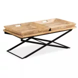 tömör mangófa dohányzóasztal 110 x 55 x 42 cm