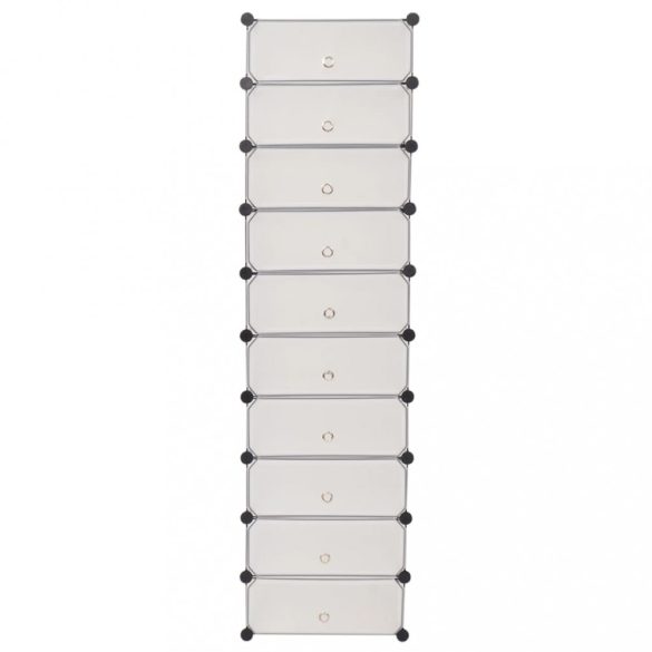 kombinálható cipőtároló 10 rekeszes fehér