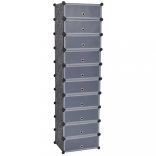 fekete kombinálható cipőtároló 10 rekeszes