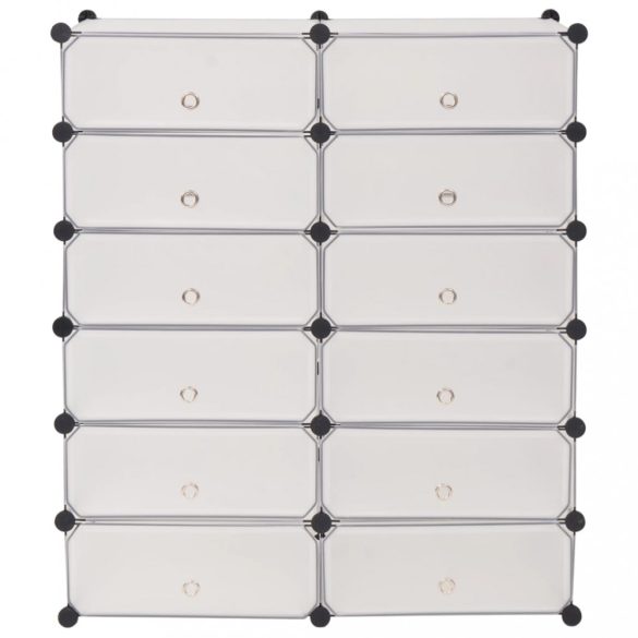 fehér  kombinálható cipőtároló 12 rekeszes