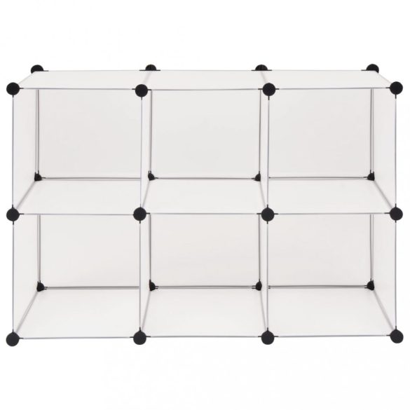 fehér kocka alakú tároló 6 tárolórekesszel