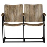 2 személyes tömör mangófa és acél pad