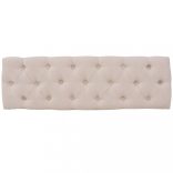 krémfehér, vászon és tömör fa pad 110 x 38 x 48 cm