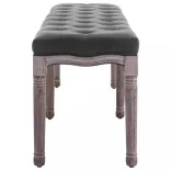 sötétszürke tömör fa pad vászonkárpittal 150 x 40 x 48 cm