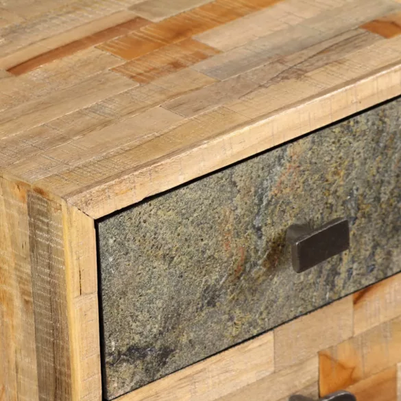 tömör újrahasznosított fa íróasztal 110 x 50 x 76 cm