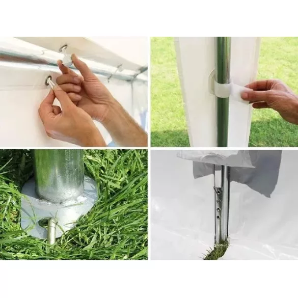 Professzionális rendezvénysátor 4x8m ipari 800N PVC ponyvával