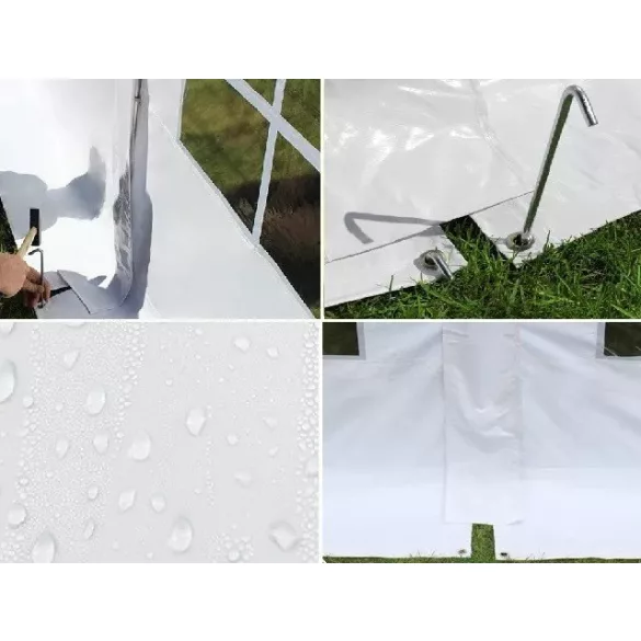 Professzionális rendezvénysátor 4x8m ipari 800N PVC ponyvával