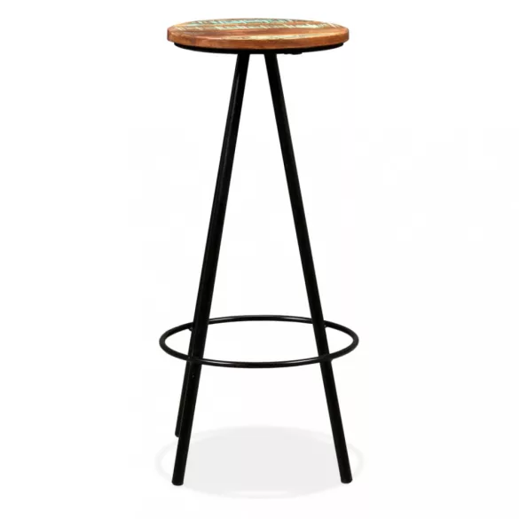 2 db tömör újrahasznosított fa bárszék