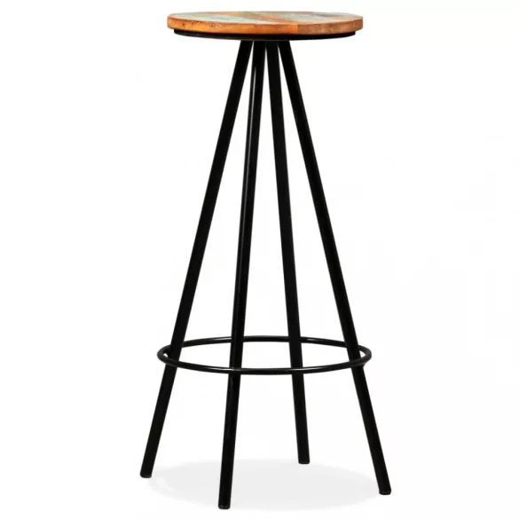 2 db tömör újrahasznosított fa bárszék