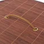 barna kerek bambusz szennyestartó kosár