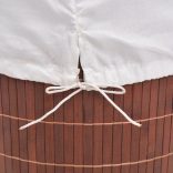 barna kerek bambusz szennyestartó kosár