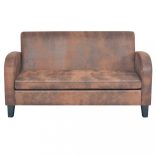 kétszemélyes barna művelúr kanapé