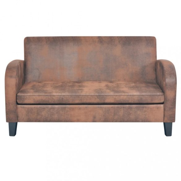 kétszemélyes barna művelúr kanapé