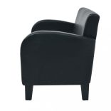 kétszemélyes fekete műbőr kanapé