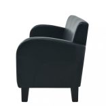 háromszemélyes fekete műbőr kanapé