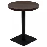 kerek, sötét hamuszínű MDF/acél bisztró asztal 60 x 75 cm