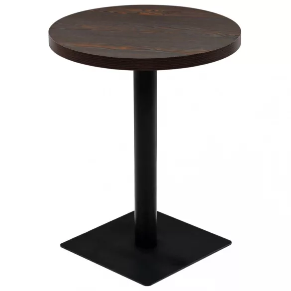 kerek, sötét hamuszínű MDF/acél bisztró asztal 60 x 75 cm