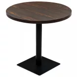 kerek, sötét hamuszínű MDF/acél bisztró asztal 80 x 75 cm