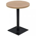 kerek, tölgyfa színű MDF/acél bisztró asztal 60 x 75 cm
