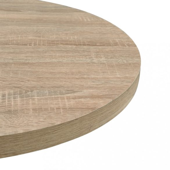 kerek, tölgyfa színű MDF/acél bisztró asztal 60 x 75 cm