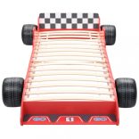 piros versenyautó formájú gyerekágy 90 x 200 cm