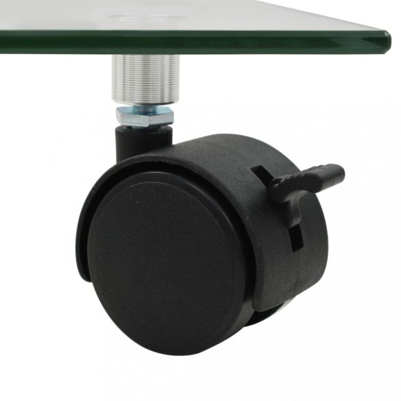 2 db négyszögletű görgős virágalátét edzett üvegből, 35x35 cm