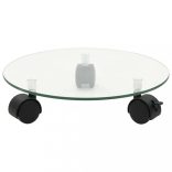 2 db kerek görgős virágalátét edzett üvegből, 28 cm átmérőjű