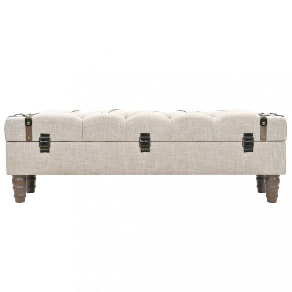 tömör fa és acél tárolópad 111 x 34 x 37 cm