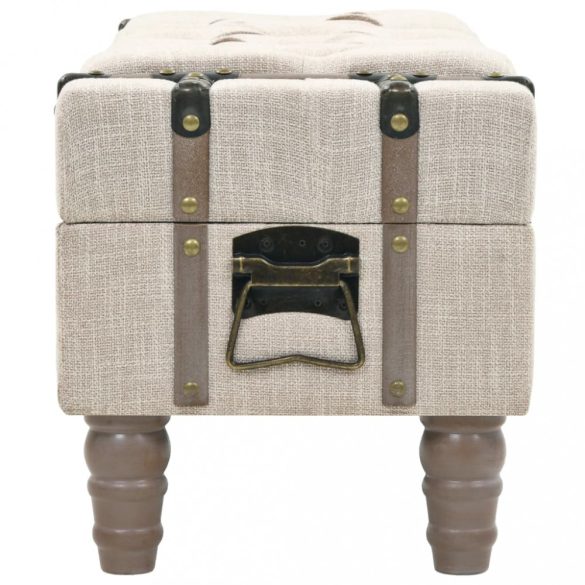 tömör fa és acél tárolópad 111 x 34 x 37 cm