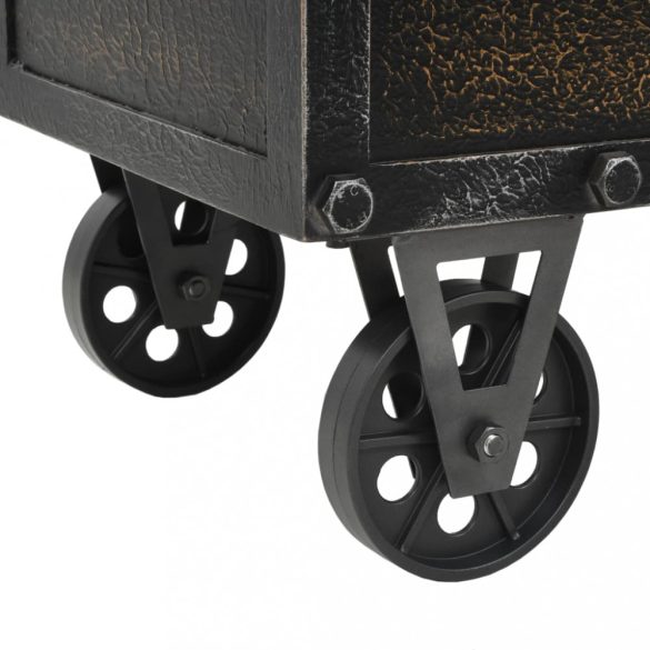 tömör fa és műbőr tárolópad 80,5 x 41 x 50 cm