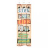 falra szerelhető fogas 6 akasztóval 120 x 40 cm „LIVE LIFE”