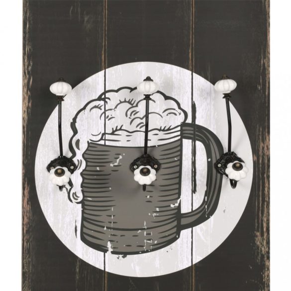 falra szerelhető fogas 6 akasztóval 120 x 40 cm