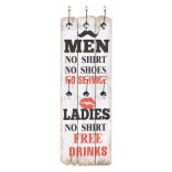 falra szerelhető fogas 6 akasztóval 120 x 40 cm „MEN LADIES”