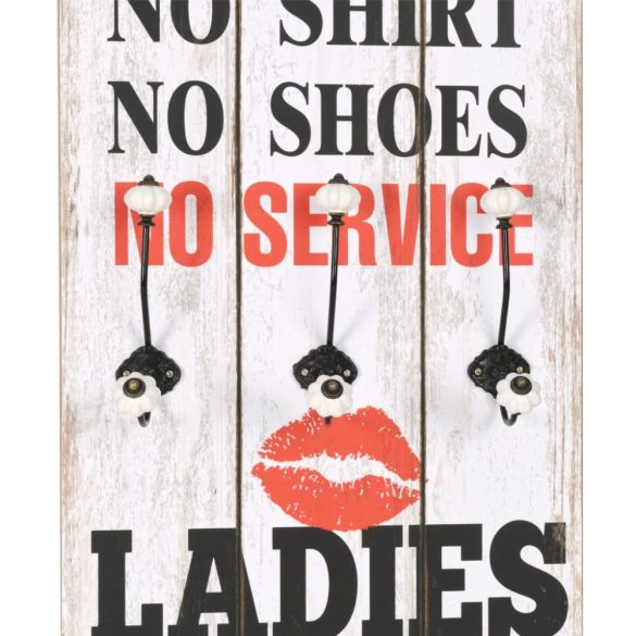 falra szerelhető fogas 6 akasztóval 120 x 40 cm „MEN LADIES”