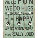 falra szerelhető fogas 6 akasztóval 120 x 40 cm „HAPPY LOVE”