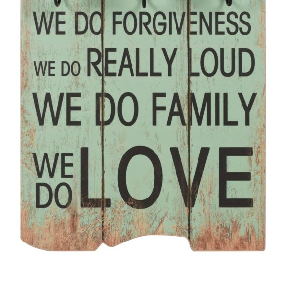 falra szerelhető fogas 6 akasztóval 120 x 40 cm „HAPPY LOVE”