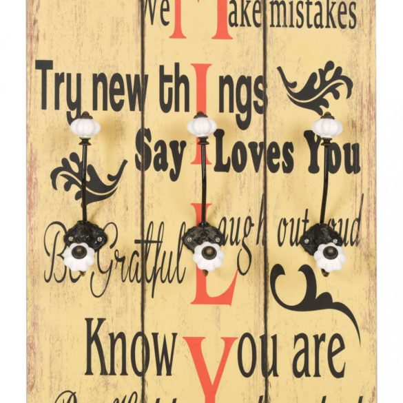 falra szerelhető fogas 6 akasztóval 120 x 40 cm „FAMILY”