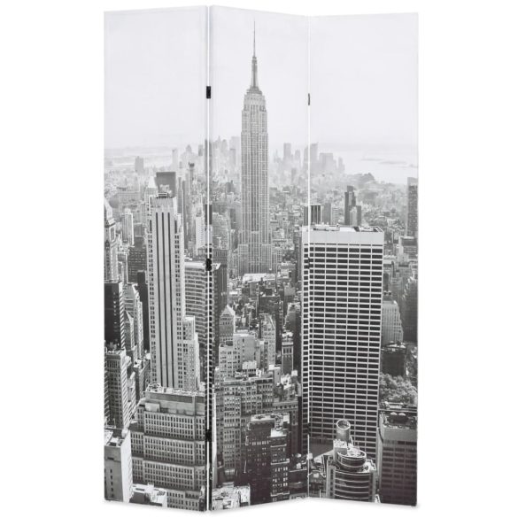 fekete-fehér New York mintás paraván 120 x 170 cm