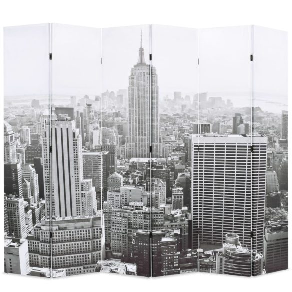 fekete-fehér New York mintás paraván 228 x 170 cm