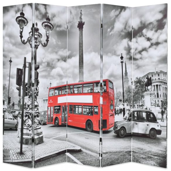 fekete-fehér londoni busz mintás paraván 200 x 170 cm