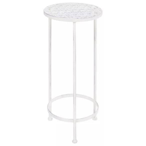 3 részes vintage stílusú antik fehér fém virágállvány-szett