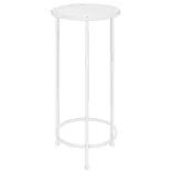 3 részes vintage stílusú antik fehér fém virágállvány-szett