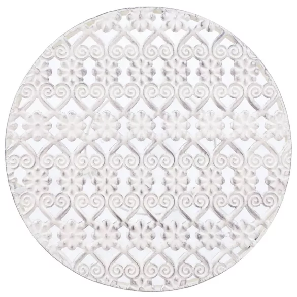 3 részes vintage stílusú antik fehér fém virágállvány-szett