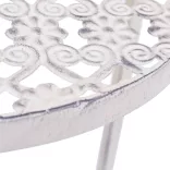 3 részes vintage stílusú antik fehér fém virágállvány-szett